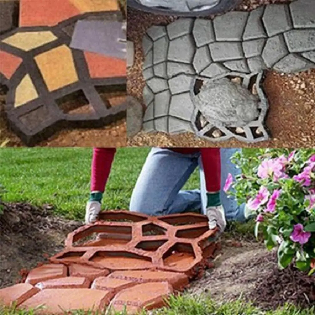 

1pcs Diy Plastic Path Maker Mold Manually Paving Cement Brick Molds Garden Stone Road Concrete Molds Pavement For Garden Home