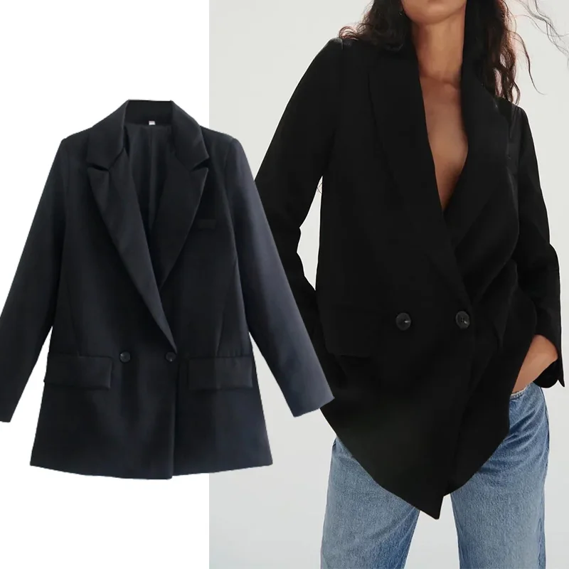 

TRAF Za Woman Blazer 2021 Autumn Fashion Drape Casual Suit Blazer Temperament Suit Women Sleeve Office Outerwear Chic Suit Coat