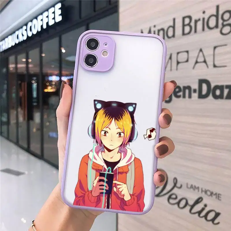 

Kenma Kozume of Haikyuu Anime Phone Cases matte transparent For purple iPhone 7 8 x xs xr 11 12 pro plus max mini Clear Funda