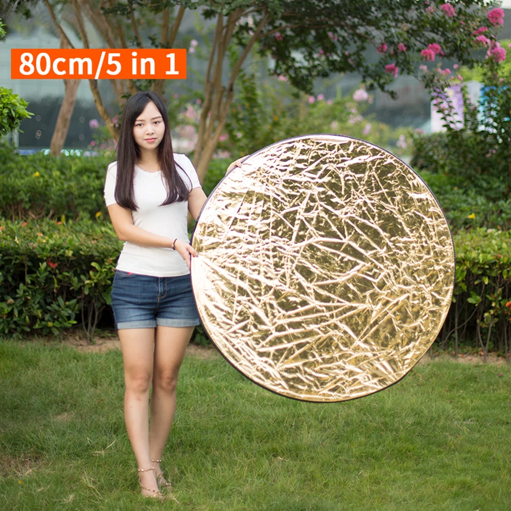 5 в 1 складной Круглый отражатель для фотоаппарата 80 см|80cm in 1|disc reflectorphoto disc |