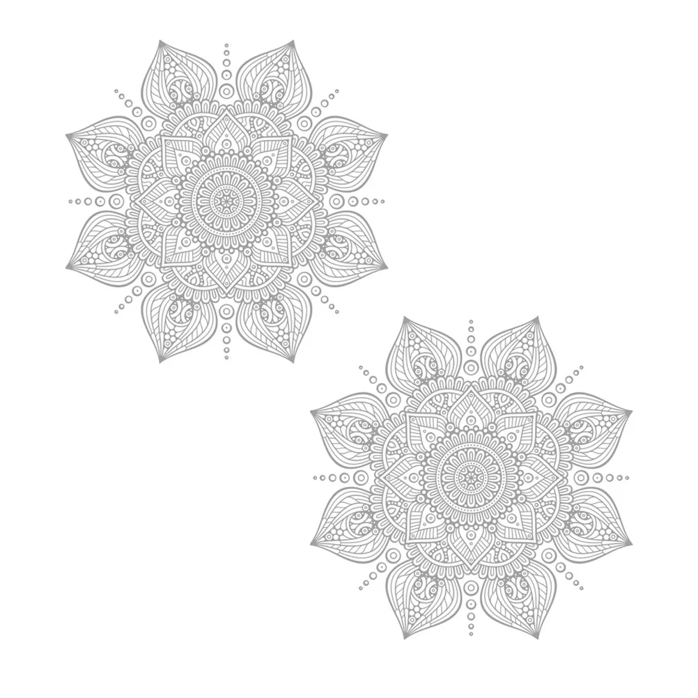 

2PCS Ethnic Style Plain Color Mandala Wall Sticker Home Wall Decorative Sticker