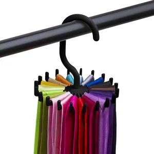 new 360 degree rotating tie rack belt hangers 20 neck holder hook for closet organizers home hanging12113 8cm 11 29
