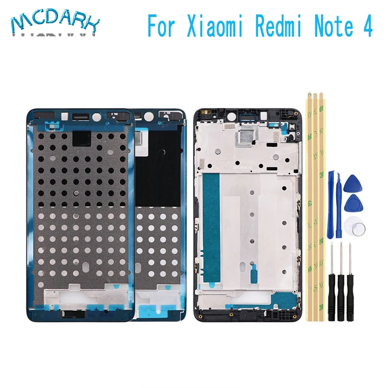 Передняя рамка Корпус для Xiaomi Redmi Note 4 LCD поддержка Лицевая панель запасные части с
