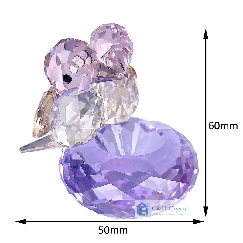 

Exquisit Crystal Love Birds Figurines Art Glass Animals Paperweight for Wedding Gift Multicolor Interior Home Table Decor