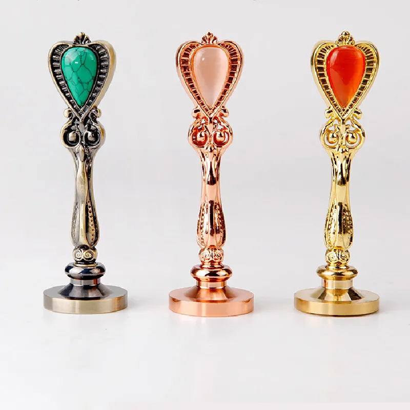 Металлическая резная ручка из натуральной смолы восковой штамп деревянная мини