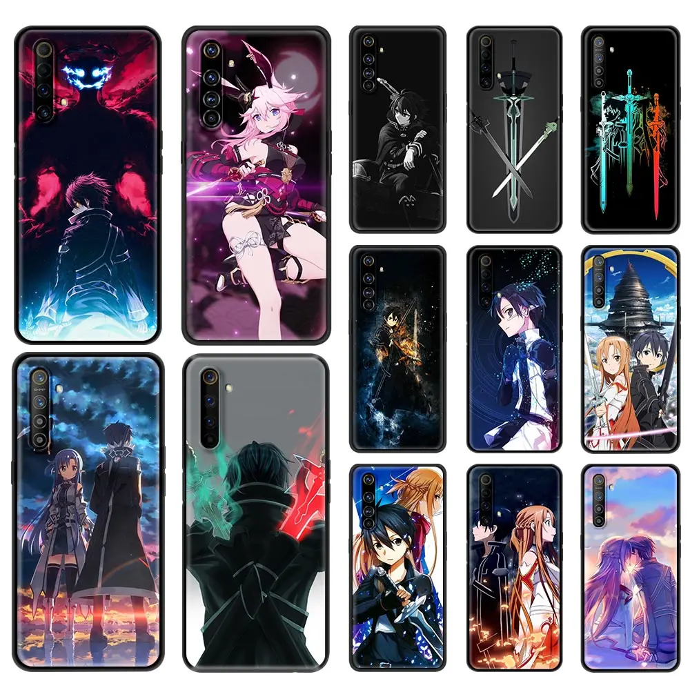 

Sword Art Online Anime Phone Case For OPPO A9 Realme Reno 6 C3 7 5 X7 X50 Pro 5G XT V3 X3 2020 Silicone Soft Black Back Cover