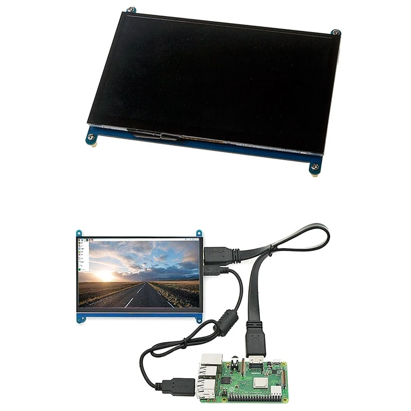 1 Набор 7 дюймов Дисплей ЖК дисплей 1024X600 HDMI TFT монитор + держатель чехол & шт.