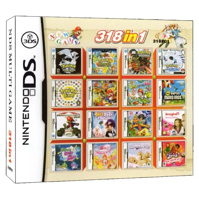 

318 In 1 Series NDSL DS/3DS/2DS Video Game Cartridge Console Card Classic Game Version English Language