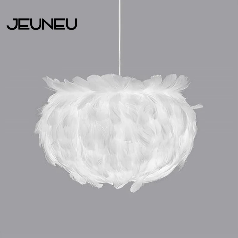 Современные индивидуальные подвесные лампы с белыми перьями E27 220 В светодиодный