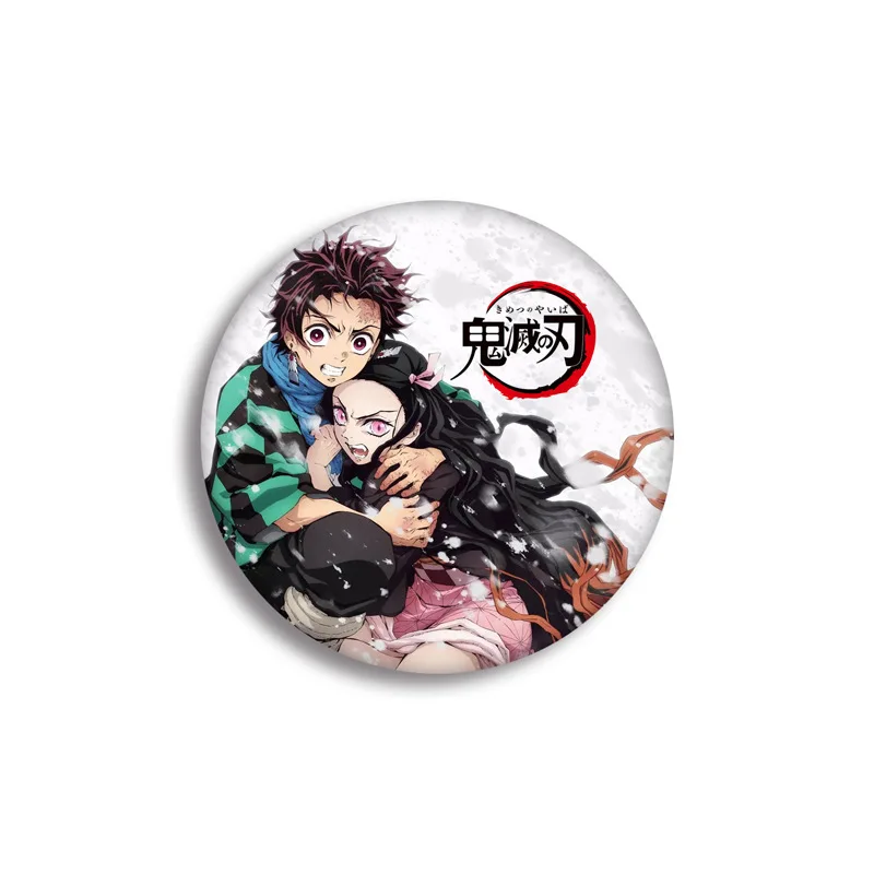 

5.8CM Kawaii Demon Slayer Kimetsu No Yaiba Kamado Tanjirou Cosplay Prop Pin Brooch Kamado Nezuko Badges Button Brooch Pins