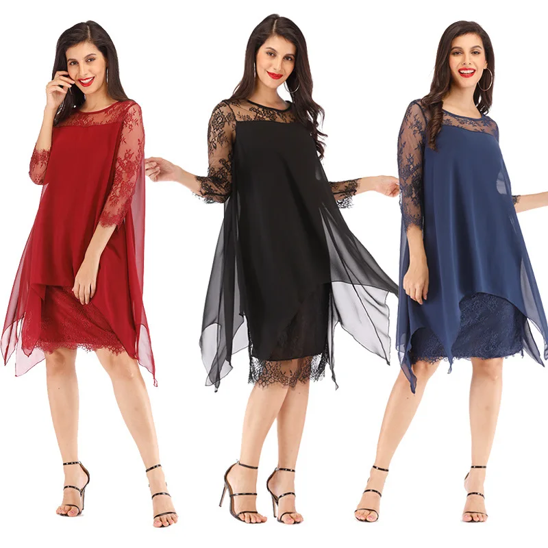 Одежда OWLPRINCESS 2020 Весна и Лето Новое Кружевное шифоновое платье длиной до колена с