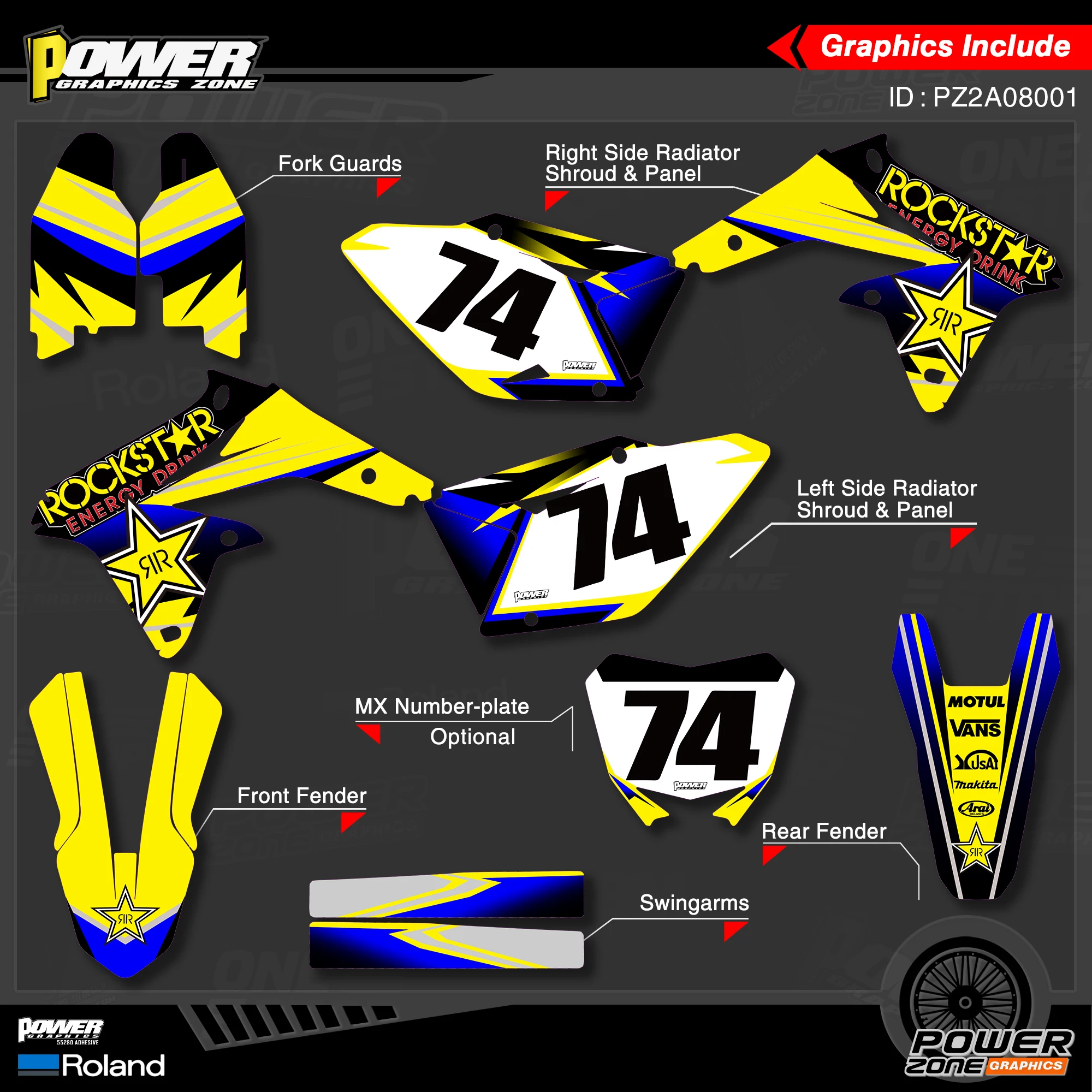 Персонализированные графические наклейки PowerZone Team Набор наклеек для SUZUKI Decal 2008-2017