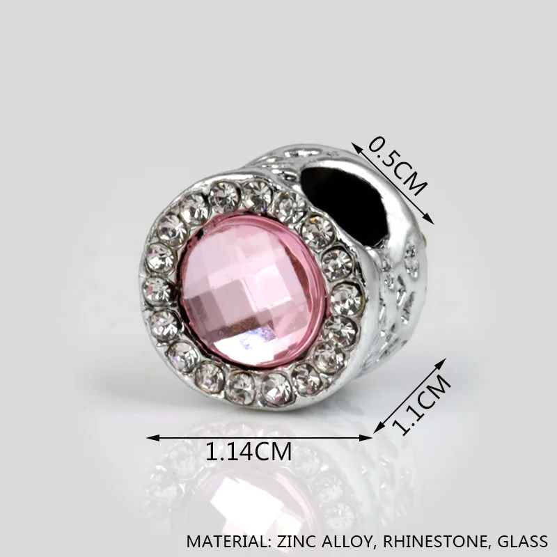 3 шт./партия серебристые розовые хрустальные бусины для изготовления ювелирных