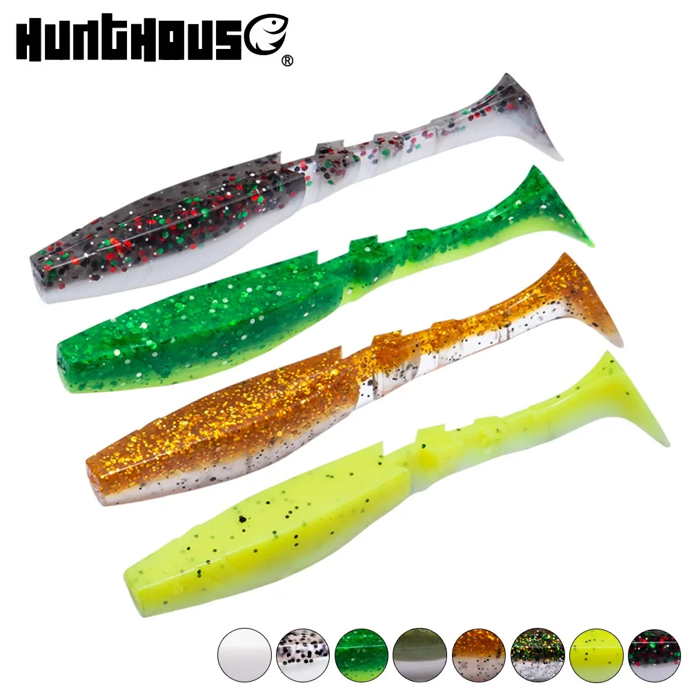 hunt house easy shiner shad 5pcs/bag T-tail 5.5cm/8.5cm soft plastic lure relax shark for bass perch silicone leurre souple