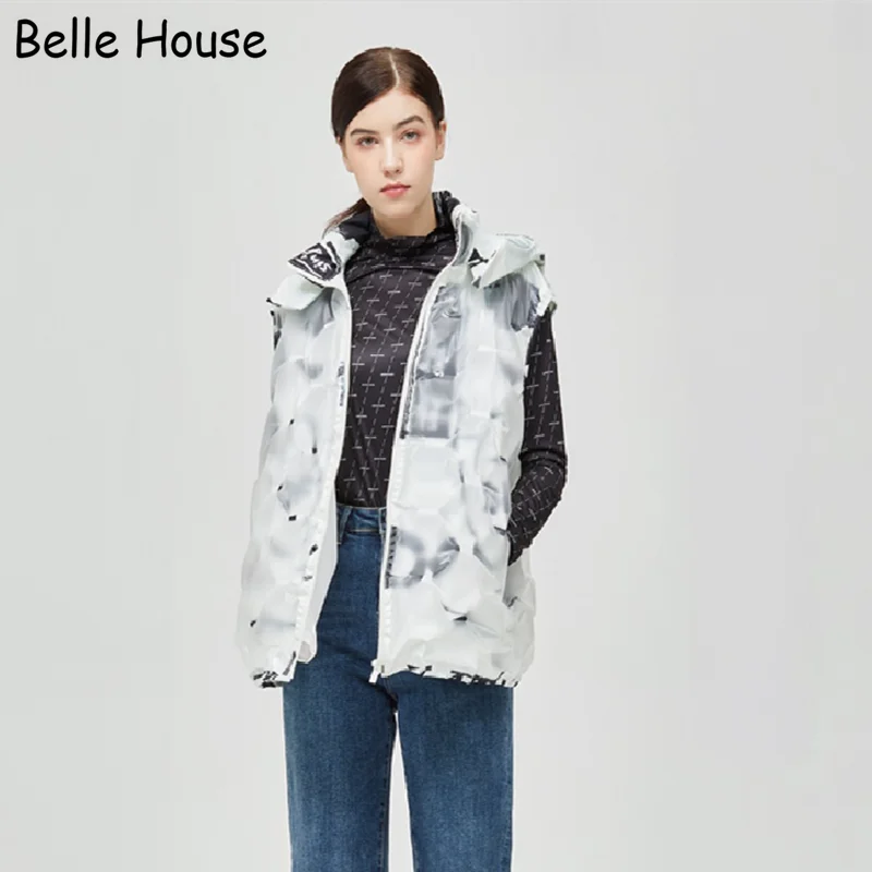 

New Fashion Winter Vest Lightweight Female Outwear Pocket Hooded Coat Sleeveless BodyWarmer Waistcoat Inflatable Clothes BHN2139