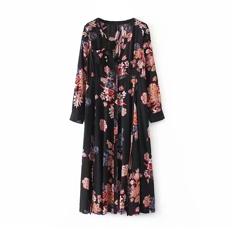 Женское длинное пляжное платье с цветочным принтом в стиле бохо кружевное