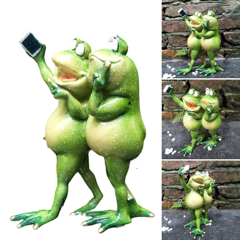 

3D Creative Frog Selfie Statues for Selfie Enthusiast Amphibian Collector Desktop Decor TN88