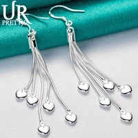 urpretty 925 sterling silver five love snake chain drop earring for women wedding engagement party jewelry christmas gift