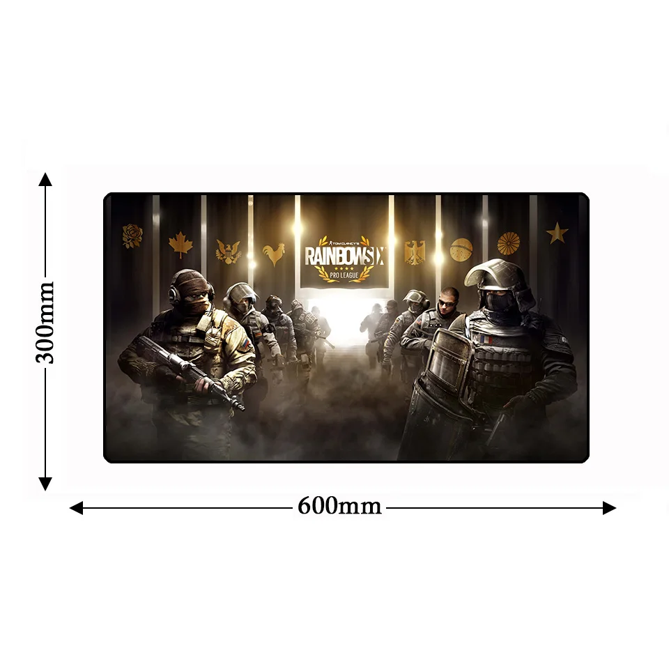 Большой нескользящий компьютерный коврик для мыши 600x300x2 мм с шестью сидениями