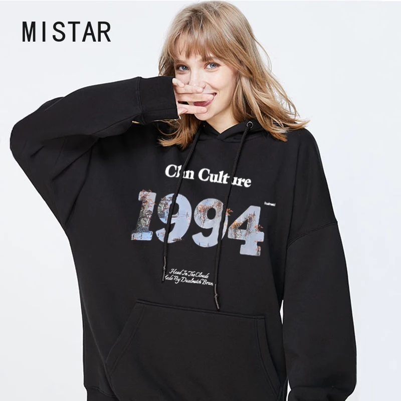 

Harajuku American Retro Printed Sweatshirt Ladies Warm Digital Streetwear Punk Hoodie Fashion Casual Simple Oversized Hoodie