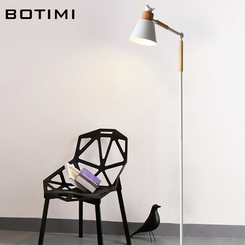 BOTIMI металлический абажур Напольная Лампа с полимерными птицами для гостиной
