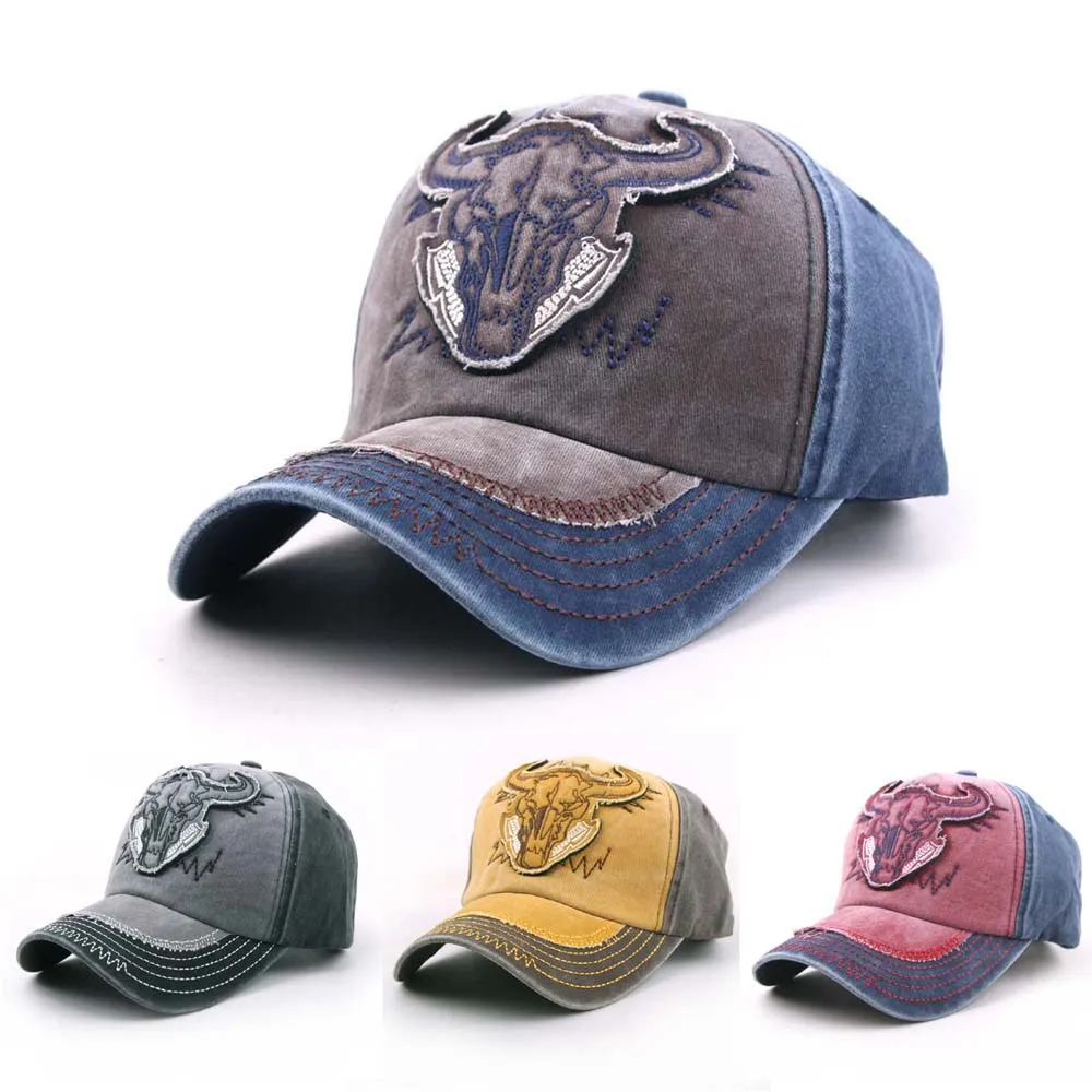 Бейсболка унисекс регулируемая однотонная Кепка из мытого хлопка модная для