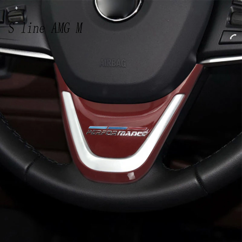 For BMW X1 F48 X2 F47 2 Series Active Tourer F45 Car Steering Wheel Button Frame Decoration Cover Sticker For M Performance Trim