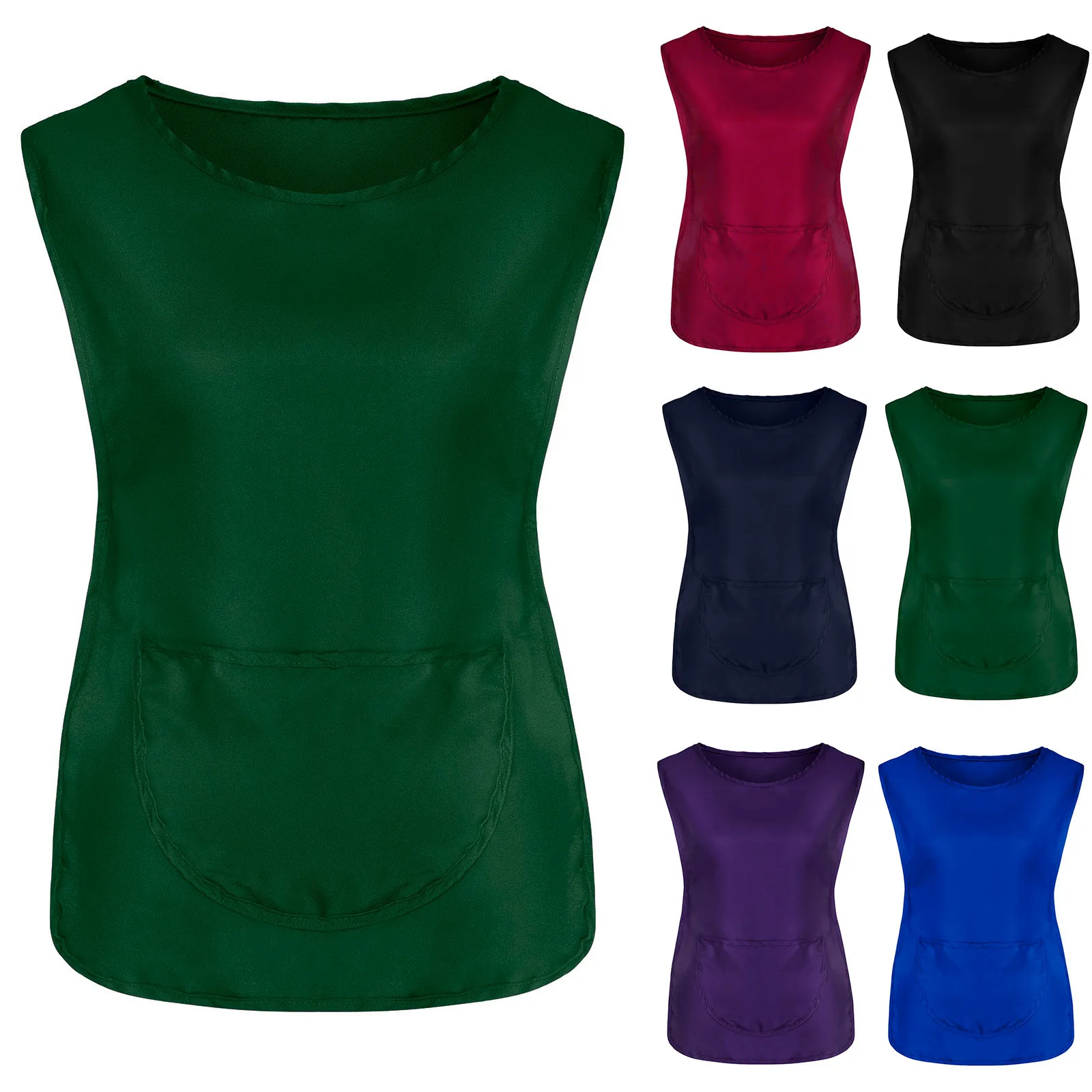 Для женщин с круглым О-образным вырезом работа серьги-гвоздики крепится фартук