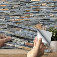 27pcspack 20x10cm dark grey mosaic bricks wall sticker self adhesive bath kitchen pvc wall tile sticker drop shipping