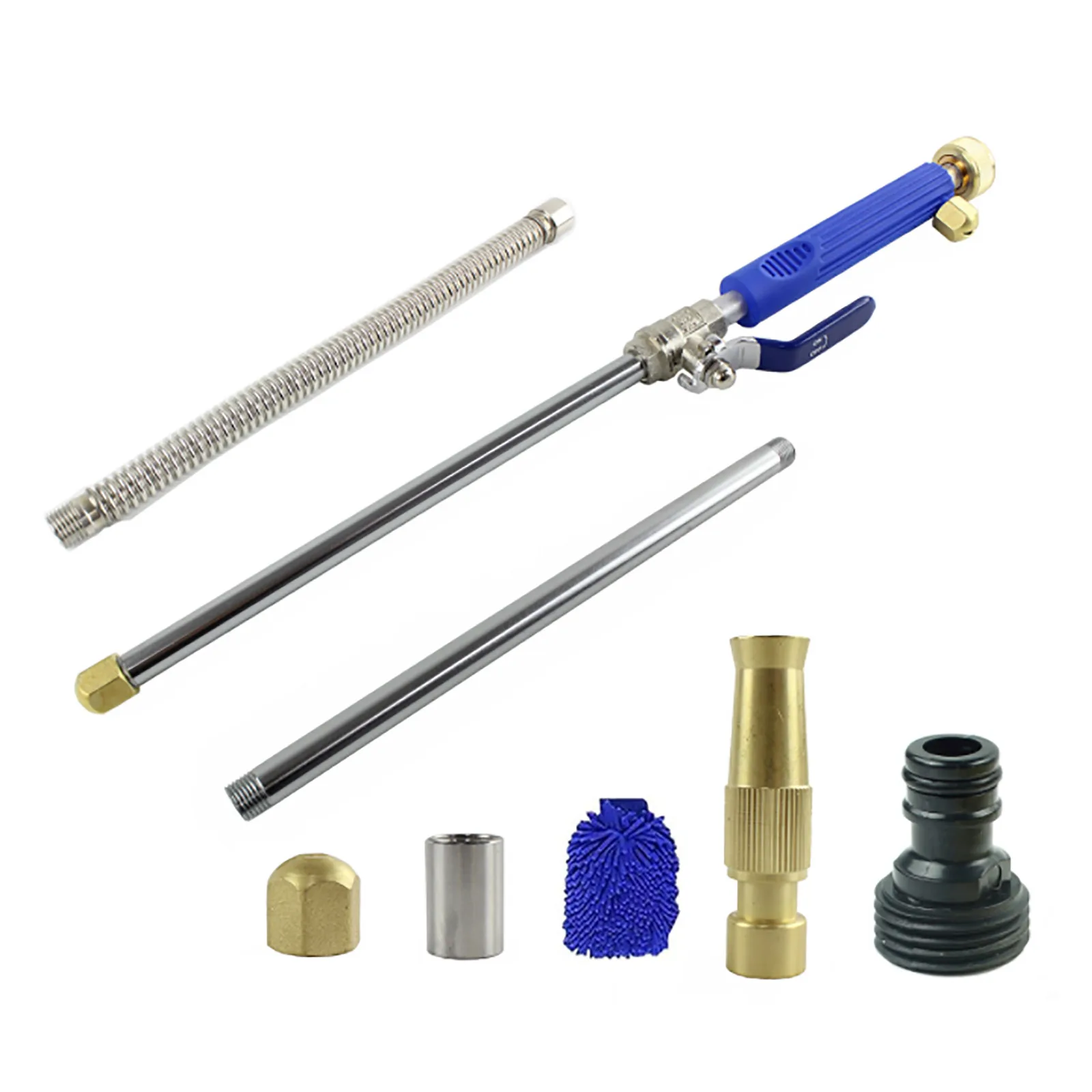 

Cleaning Tool Watering Spray Nozzle 304 Stainless Steel Umbrella Hot Detachable High Pressure Set Adjustable Blue Car Washer