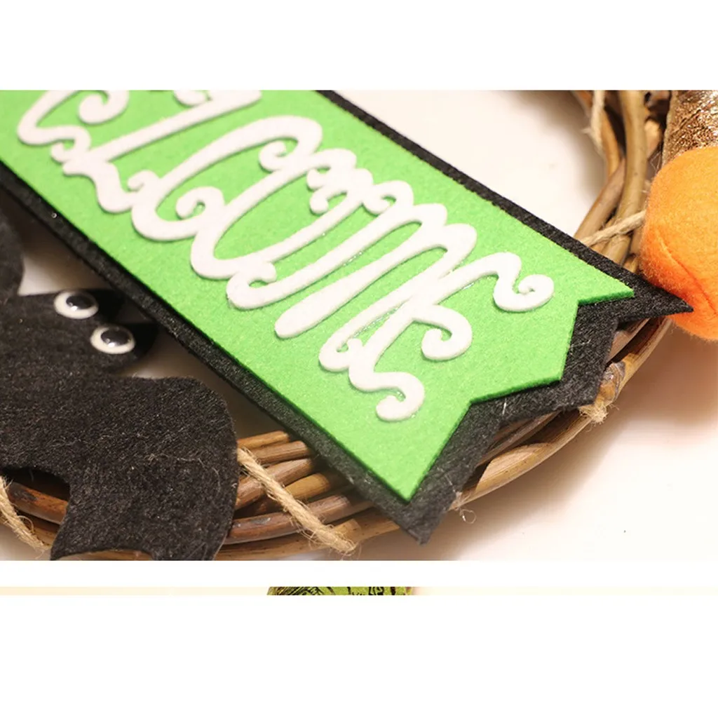 Новый венок украшение на Хэллоуин ротанговый Круглый для дома с привидениями