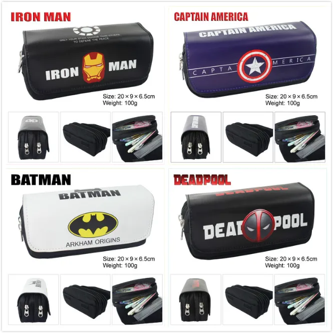 Супермен Дэдпул Бэтмен Железный человек Капитан Америка Косплей ручка сумки на
