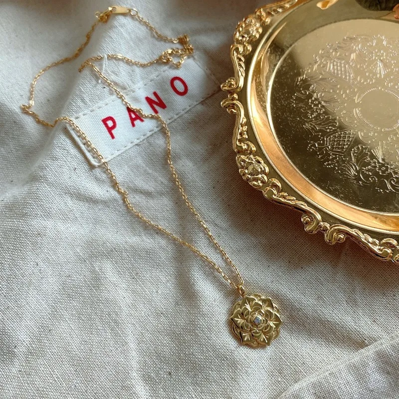 Leouerry ожерелья с подвеской в виде лотоса из стерлингового серебра 925 пробы