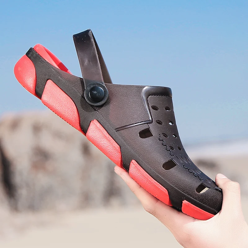 Мужские быстросохнущие шлепанцы для сада и пляжа спортивные сандалии желе