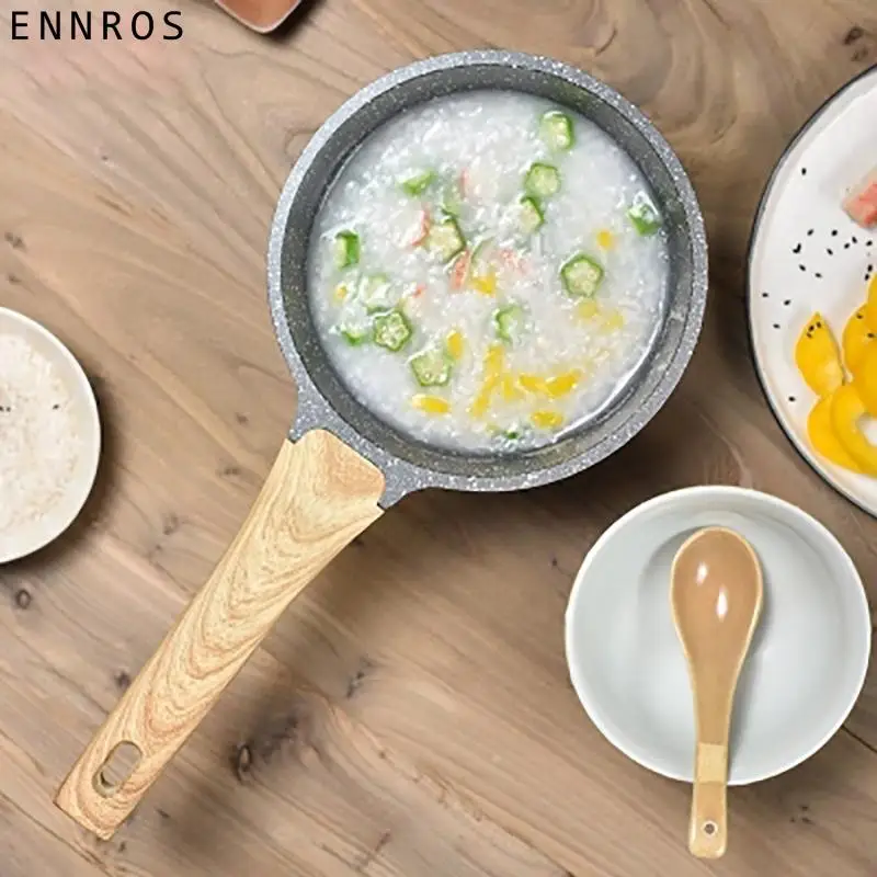 Кастрюля для молока из черной пшеницы с крышкой и антипригарным покрытием 16