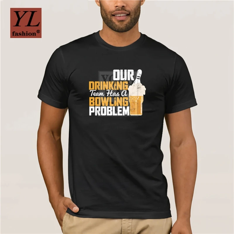 Футболки для мальчиков и девочек наши DRINKING TEAM имеет Боулинг проблему Футболка