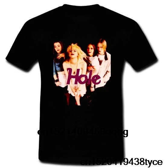 Мужская Летняя Винтажная футболка с коротким рукавом дырками Courtney Love Grunge Band |