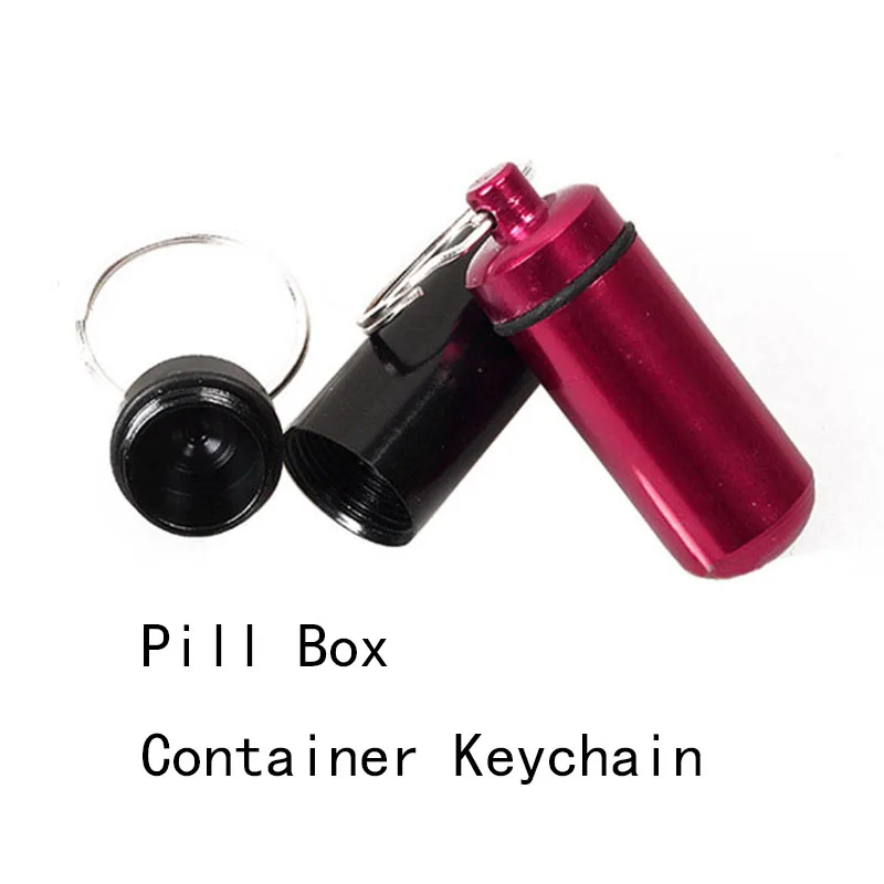 Алюминиевая коробка для таблеток держатель бутылки Контейнер брелок Радом цвет