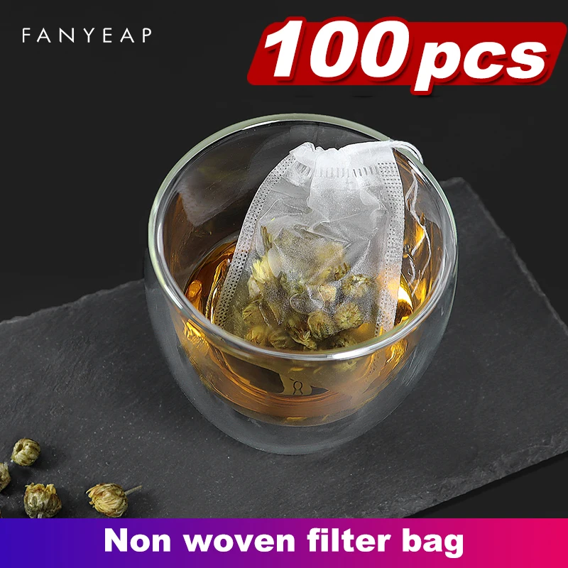 

50/100/200pcs Food Grade Non-woven Fabric Tea Bags Tea Filter Bags Empty Tea Bags