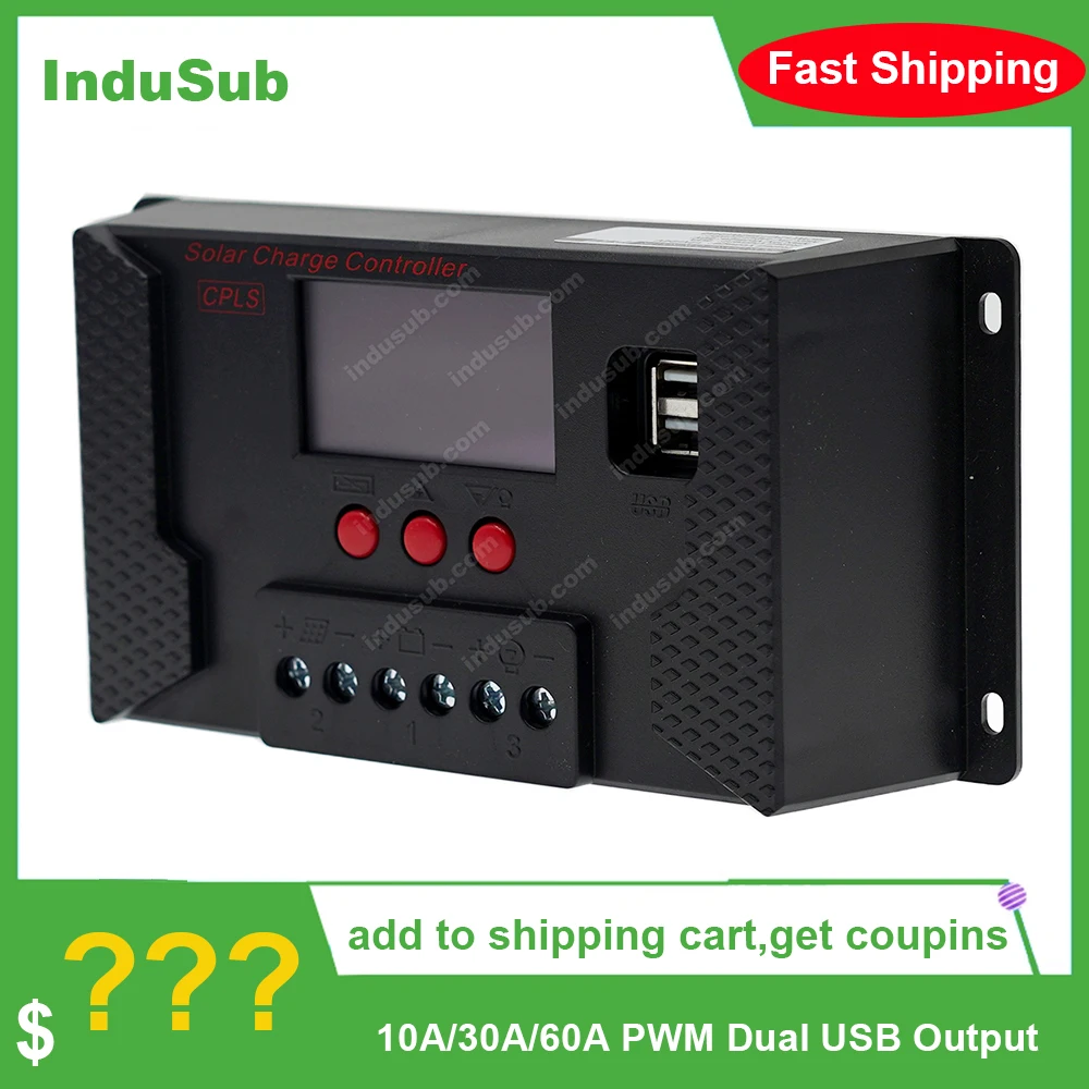 Painel de Célula Carga Solar 60a Pwm Dupla Saída Usb Carregador Regulador Descarga Controlador Tensão 10a - 30a 2 Renovação da Casa