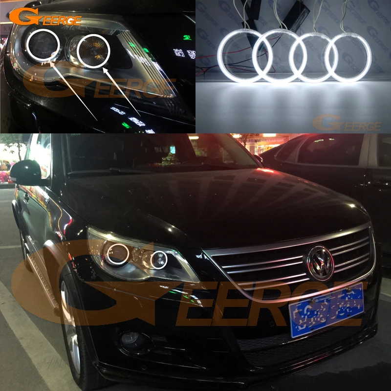 Для VOLKSWAGEN VW TIGUAN 5N 2007 2008 2009 2010 Ксеноновые фары ультра яркие CCFL ангельские глазки halo