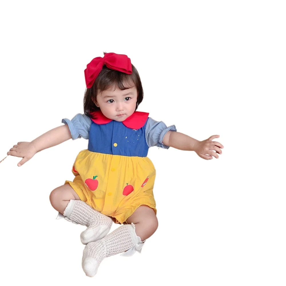 

Newborn Baby Jumpsuit 2021 New Summer Children's Thin Snow White Hundred Days Girl Cute Trendy Romper Kids Clothes XB76