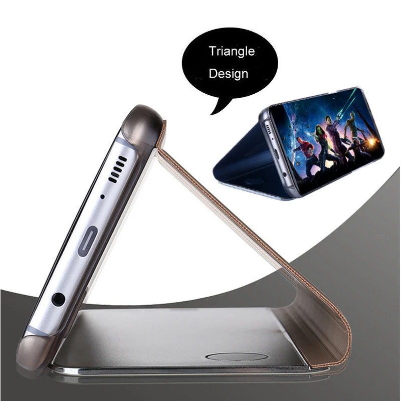 Зеркальный смарт-чехол Cytan для Samsung A7 2018 J7 J5 J3 2017 A5 кожаный флип-чехол с подставкой