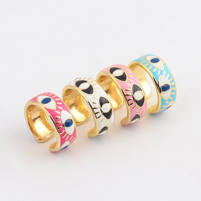 

Personality Fashion Demon Eye Enamel Open Rings for Women Trendy Charm Punk Style Hip Hop Rock Jewelry Exquisite Gift