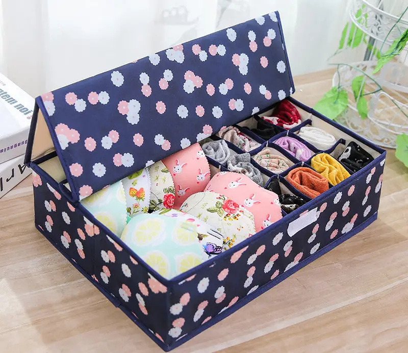 Flower B washable Шкаф Ящики-органайзеры для нижнего белья тканевый коллекционный Органайзер Hosehold ящик для хранения носков портативный складной шкаф аккуратный Чехол - Цвет: Flower B washable