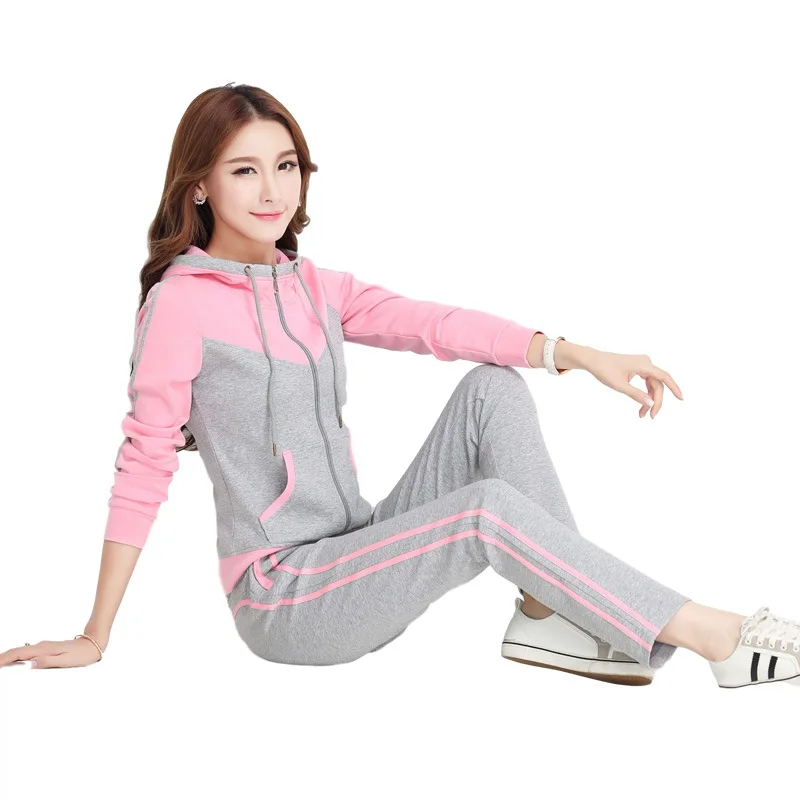 Женский комплект из 2 предметов топа и брюк дышащая спортивная одежда в полоску