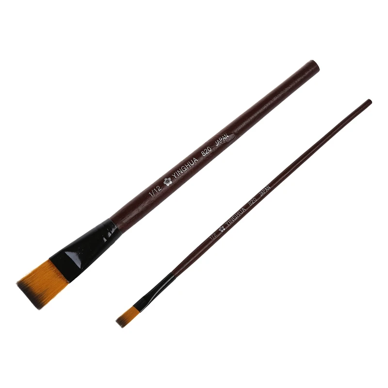 Pack of 6 Art Brown Nylon Paint Brushes for Acrylic | Канцтовары для офиса и дома