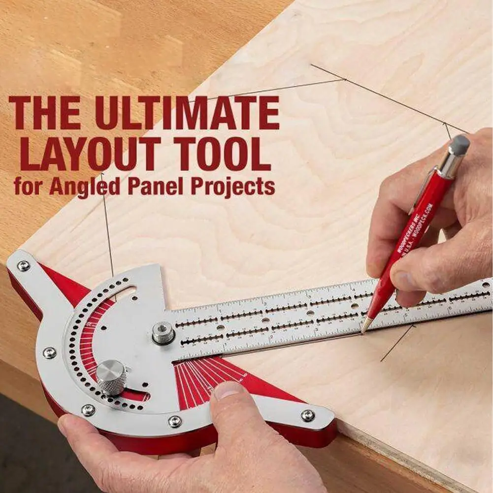 

Woodworkers Edge Rule Woodworking Protractor Measure Tool No shelf