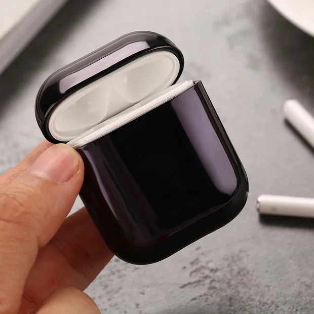 Глянцевый чехол с металлическим покрытием для наушников Apple Airpods 1/2 универсальный