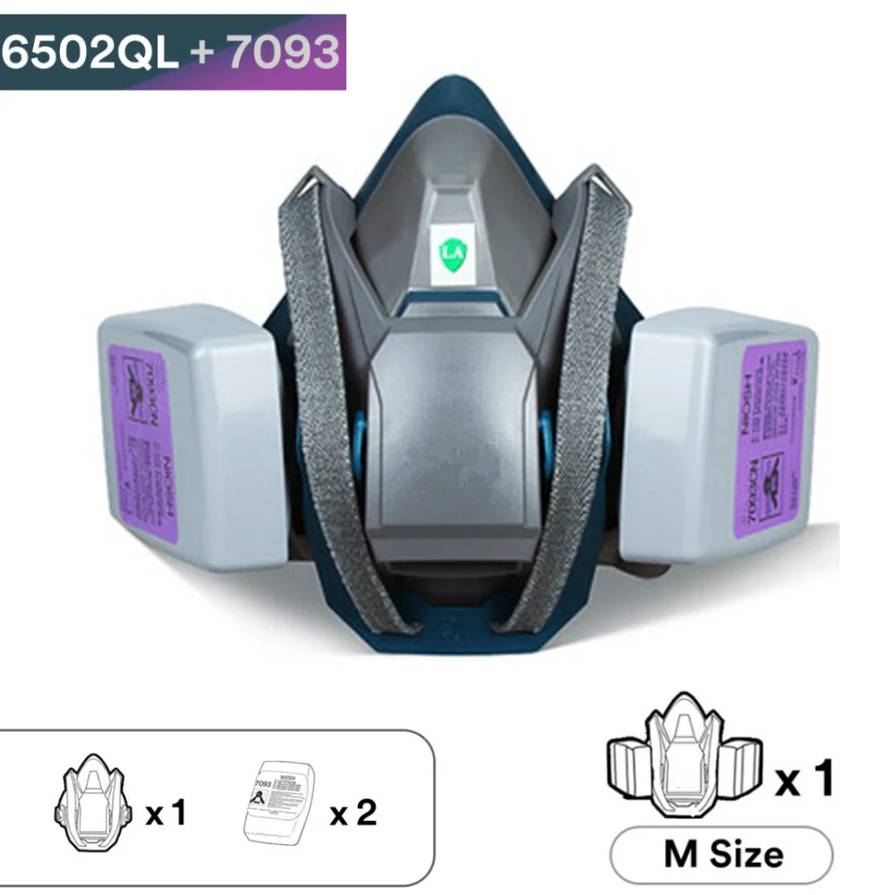 Прочный комфортный полумаска с быстрой защелкой 6502QL + 7093CN многоразовая маска